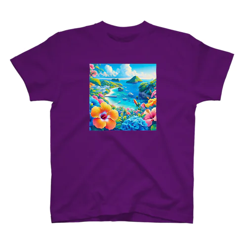 日本の風景:沖縄の海でゆんたく、Japanese scenery: Relaxing on the sea in Okinawa  スタンダードTシャツ