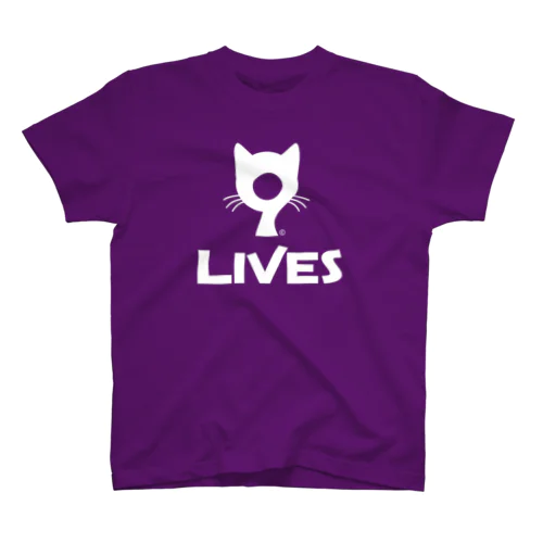 9LIVES logo white Regular Fit T-Shirt