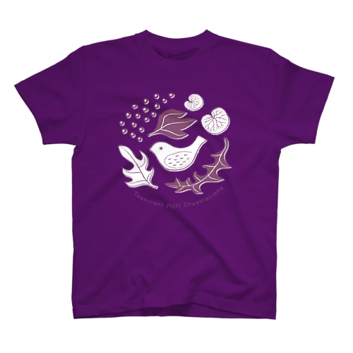 鳥と野ぶどう（ムラサキ） Regular Fit T-Shirt