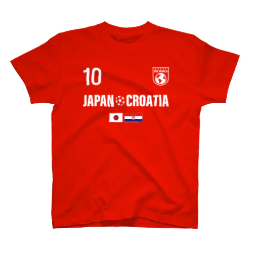 クロアチア ジャパン ワールド サッカー スタンダードTシャツ