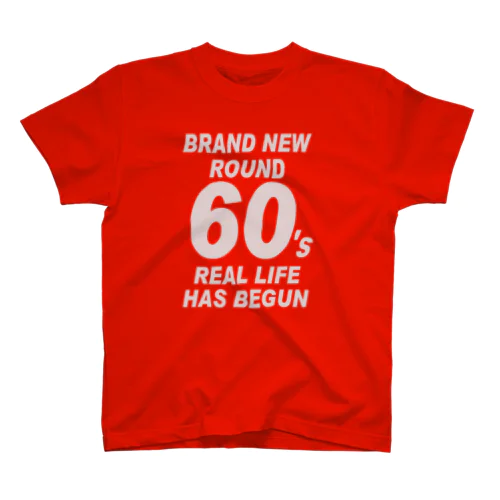 ROUND60 / 還暦＆アラ還を軽やかにすごすロゴ(濃色用) Regular Fit T-Shirt