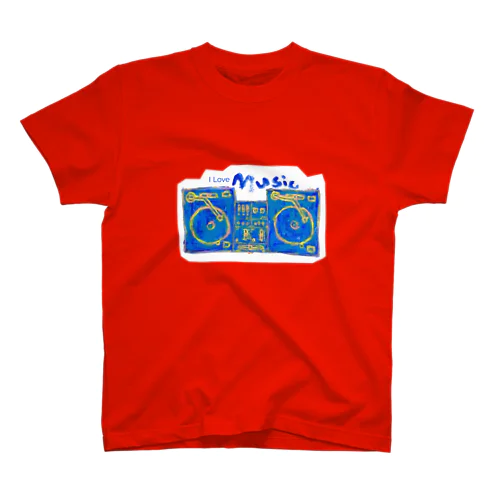 I love music ターンテーブル スタンダードTシャツ