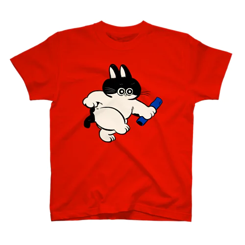 バトンタッチ猫★ぽんちゃん(青組) Regular Fit T-Shirt