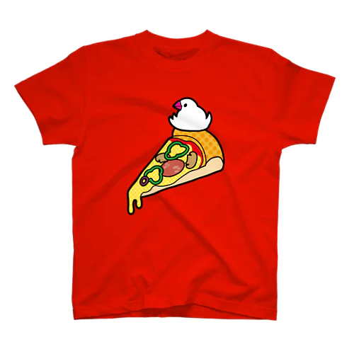 ピザで暖をとる文鳥 スタンダードTシャツ