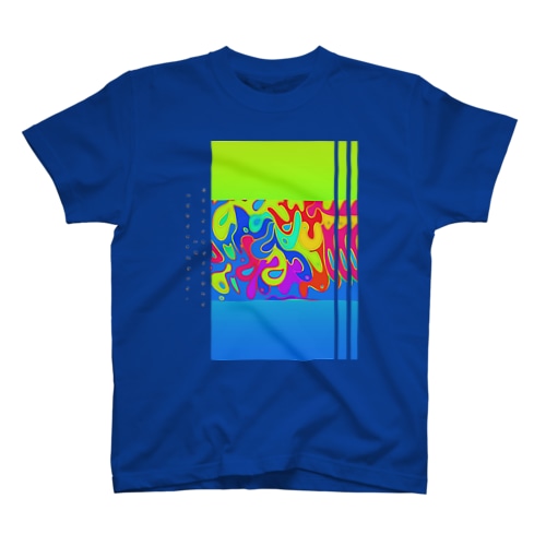 柄物【黄緑・青】 Regular Fit T-Shirt