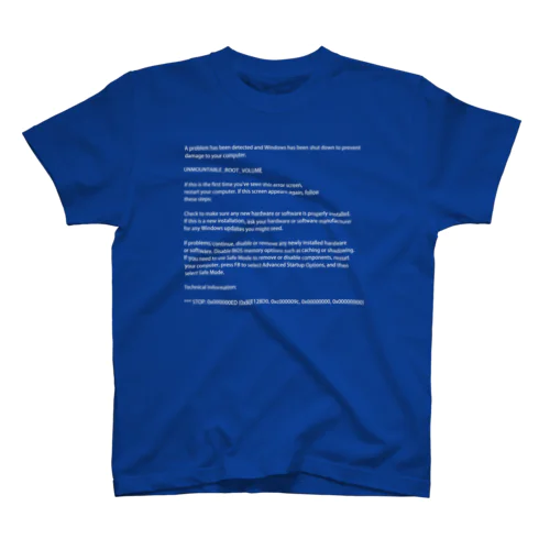 ブルースクリーン（青い死の画面） Regular Fit T-Shirt
