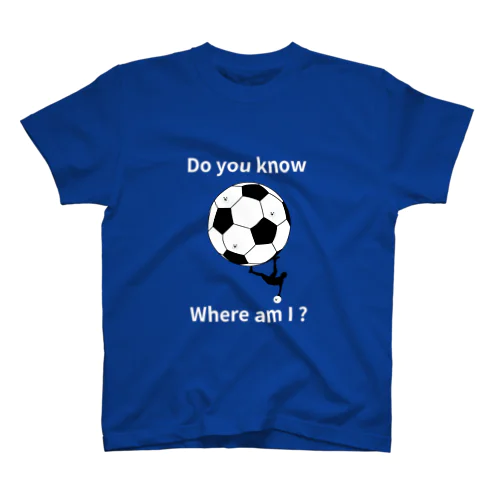 どこにいるか当ててみて（サッカー編）白文字ver. スタンダードTシャツ