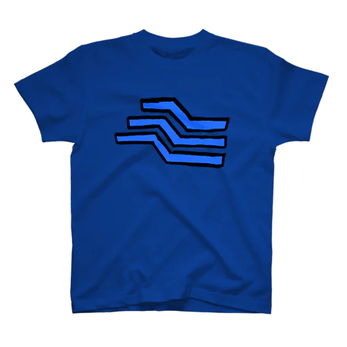 Blue Three Line Regular Fit T-Shirt