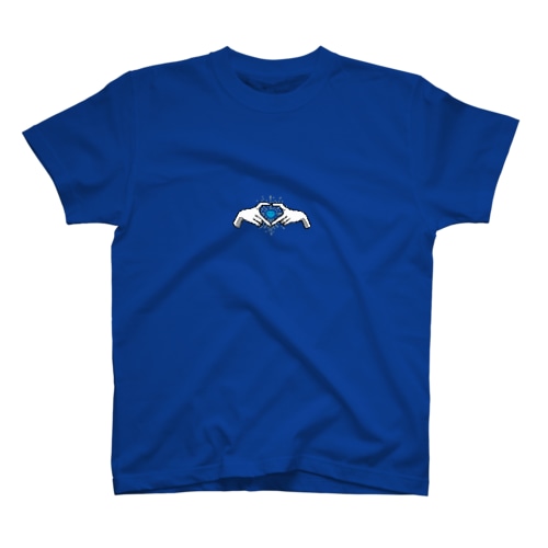 指ハート ダイヤ／青 Regular Fit T-Shirt