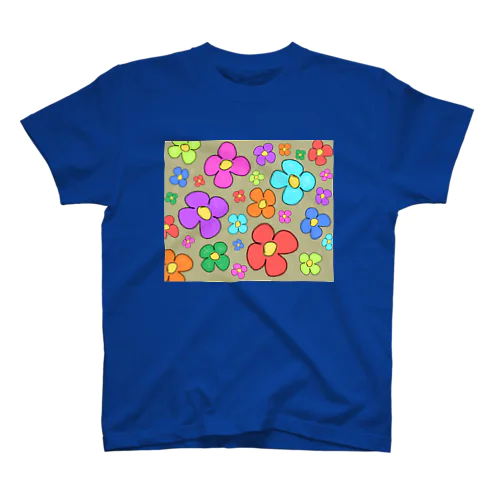 クレヨンらくがき花柄 Regular Fit T-Shirt