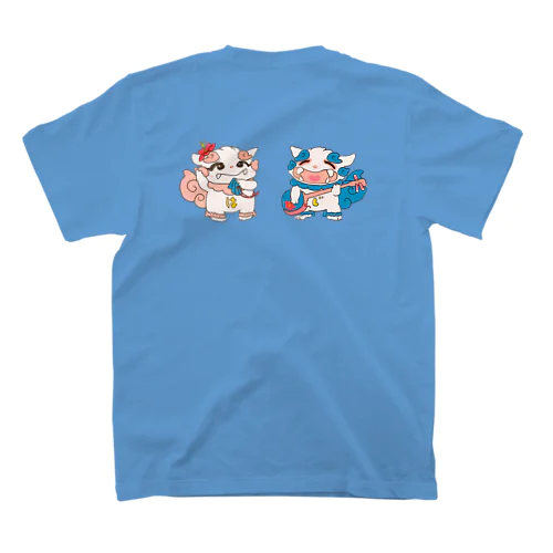 【バックプリント】三線好きのシーサーたち 티셔츠