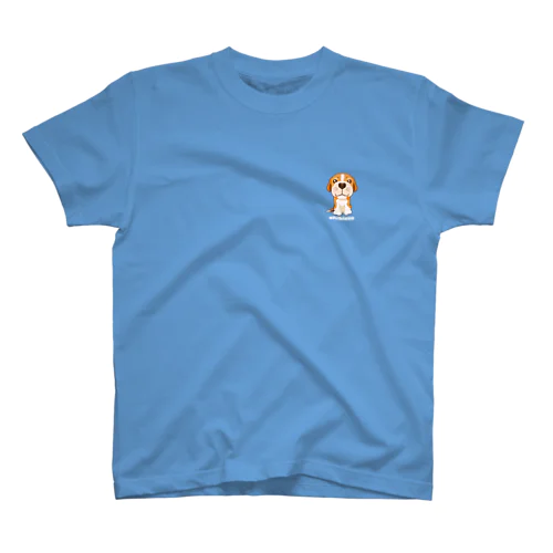 はにかみビーグル chibicco (白文字) Regular Fit T-Shirt