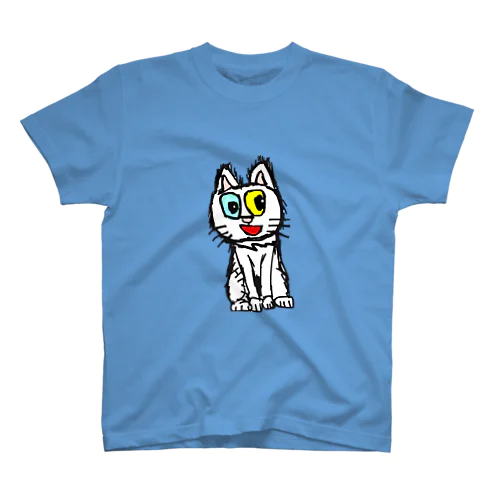 オッドアイの白猫エマメちゃんグッズ スタンダードTシャツ