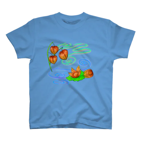 枝つきホオズキ 水紋（和柄）その2 Regular Fit T-Shirt