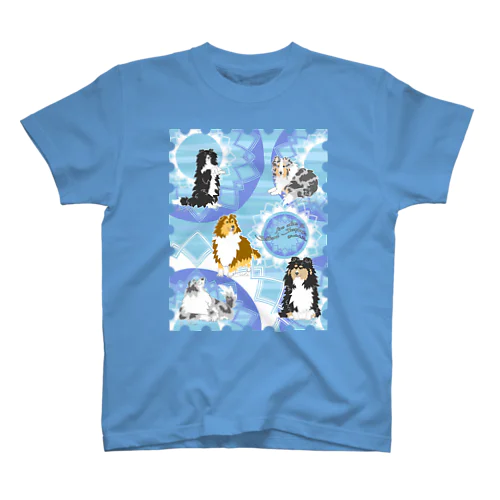 Five colors of Shetland Sheepdogs.～Turquoise～ Regular Fit T-Shirt