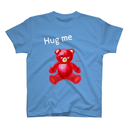 【Hug me】（赤くま） WHITE Regular Fit T-Shirt