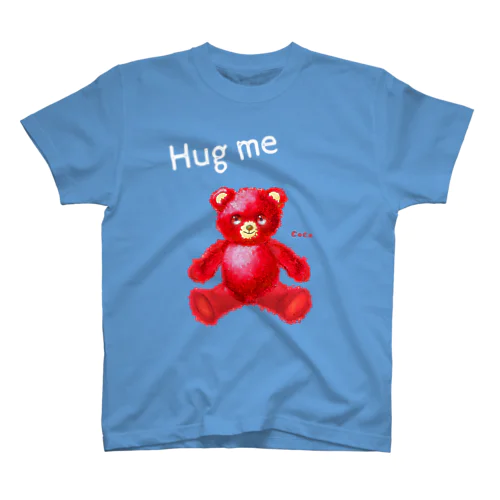 【Hug me】（赤くま） WHITE スタンダードTシャツ