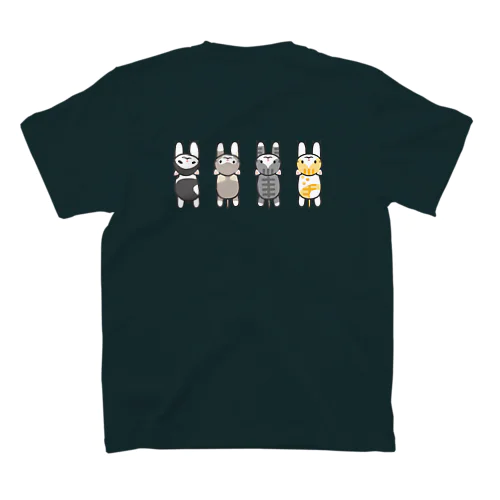 4匹の子猫（バックプリント）応援 Regular Fit T-Shirt