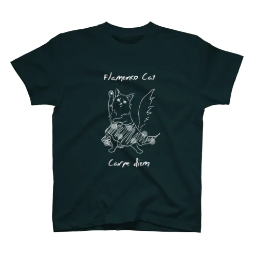 フラメンコキャットCarpe diem（水玉スカート）濃色生地用 スタンダードTシャツ