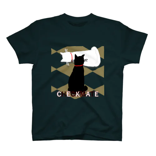 白黒猫CHECKMATE スタンダードTシャツ