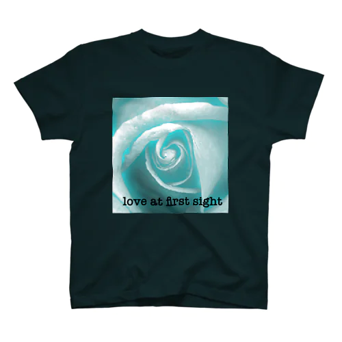 ブルー　バラ　love at first sight スタンダードTシャツ