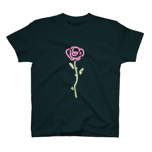 ネオン　薔薇 スタンダードTシャツ