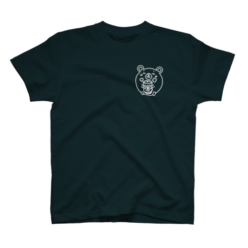 クマコロまる・ホッとする瞬間（小）（線画：白バージョン） Regular Fit T-Shirt