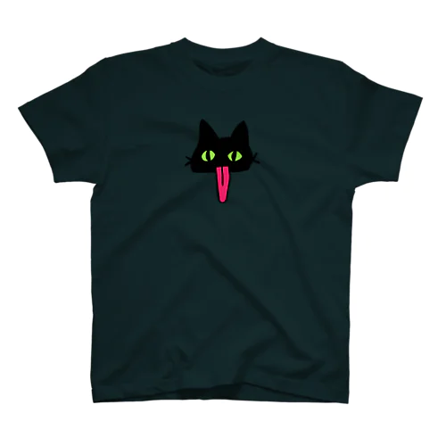 舌の長いねこ　くろ Regular Fit T-Shirt