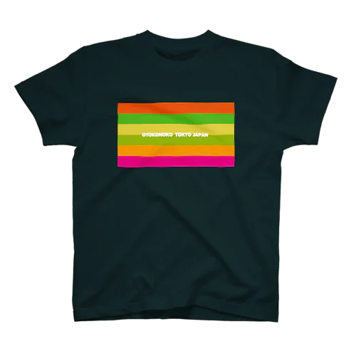 colorful(GREEN&ORANGE) Regular Fit T-Shirt