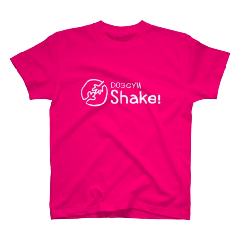 【DOGGYM Shake!】シンプルロゴ（白） Regular Fit T-Shirt
