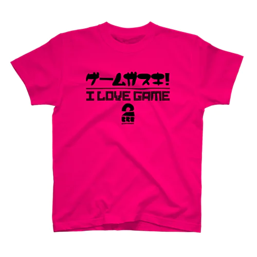 黒「I LOVE GAME」濃色Tシャツ Regular Fit T-Shirt