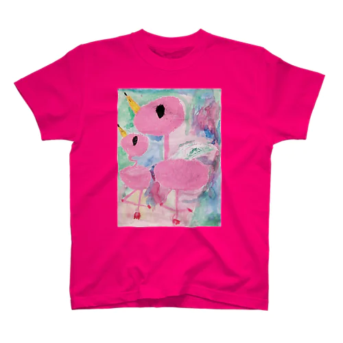 オエカキ_ Flamingo Regular Fit T-Shirt