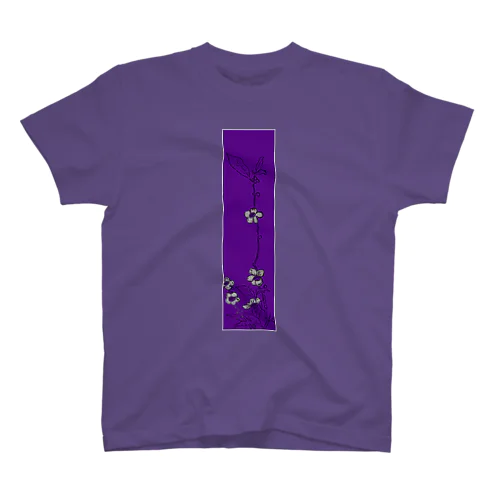 和柄　花模様　紫 Regular Fit T-Shirt