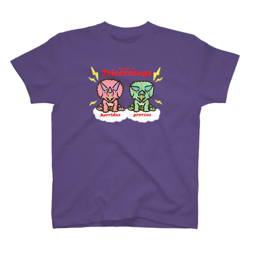 オニケラちゃん！(2 types of Triceratops) Regular Fit T-Shirt