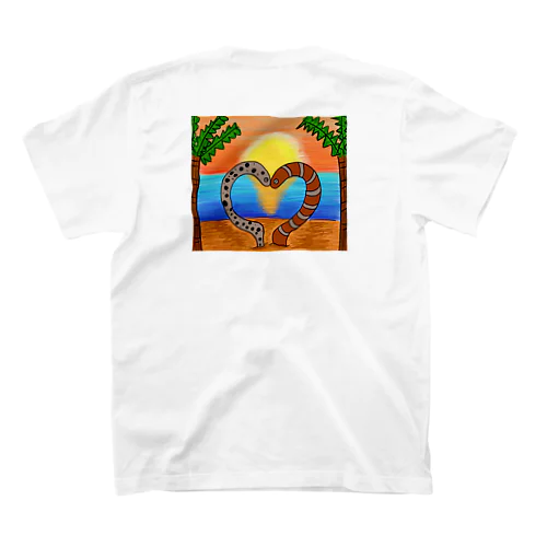ハワイの夕日でラブラブなチンアナゴとニシキアナゴ（背面） Regular Fit T-Shirt