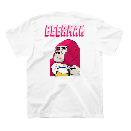 ビールで乾杯ウホッ！（ver.B/ピンク/両面） Regular Fit T-Shirt