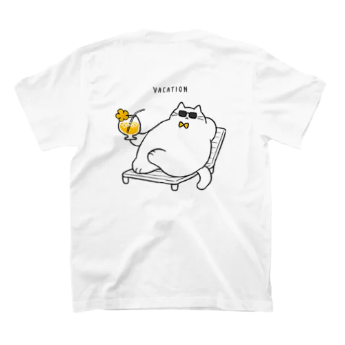 【表裏】ねこ fat cat enjoy vacation スタンダードTシャツ