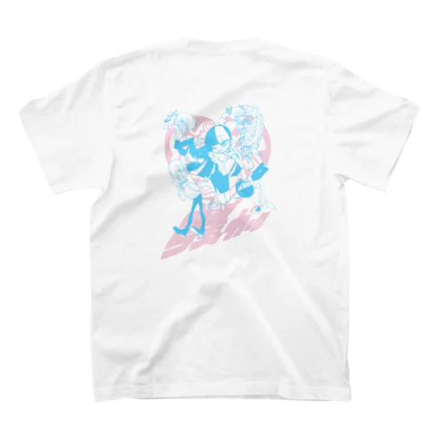 I♡強ガール pink&blue ver. Regular Fit T-Shirt