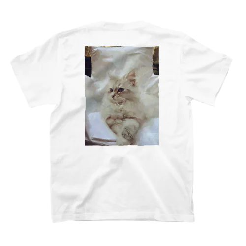 白い猫と白い椅子 Regular Fit T-Shirt