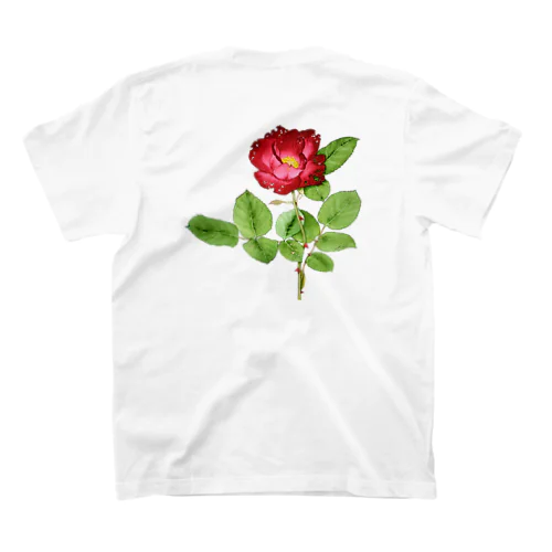 赤い薔薇（背面） Regular Fit T-Shirt