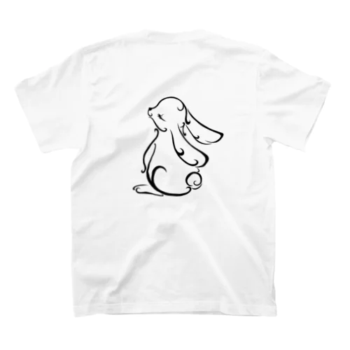 ウサギ　Bk（背面） スタンダードTシャツ