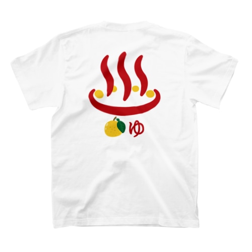 バックプリント 温泉マーク 【ゆず湯 赤】 Regular Fit T-Shirt