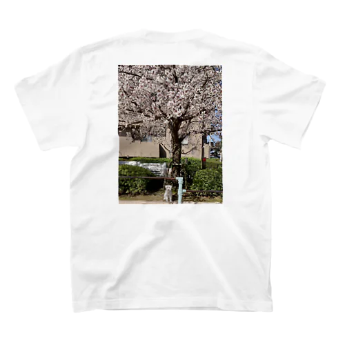 桜とワンコ スタンダードTシャツ