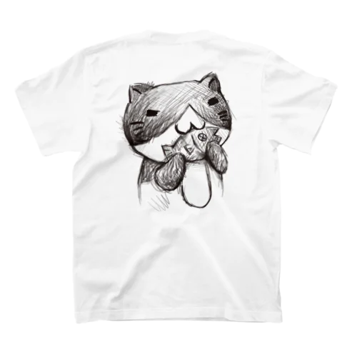 手書き猫渕さん(明色)_前後プリント入り Regular Fit T-Shirt