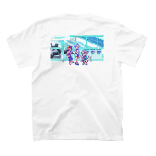 リヤヌコおもい サマージャム（背面「海か！？」）【前面ロゴ】 スタンダードTシャツ