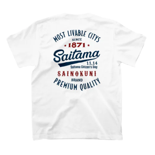 [★バック] Saitama -Vintage- (淡色Tシャツ専用) スタンダードTシャツ