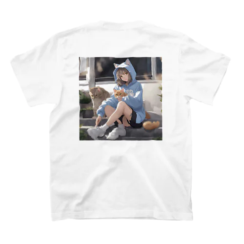 ネコミミパーカー　JK  猫と戯れ スタンダードTシャツ