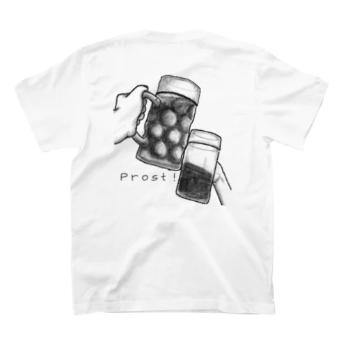 【背面】がっつりProst！／モノクロver.（改訂版） スタンダードTシャツ