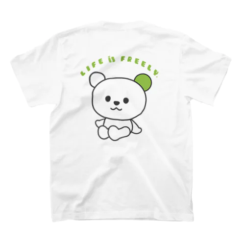 おとぼけシロクマPIKO　自由に生きようTシャツ　ライトグリーン スタンダードTシャツ