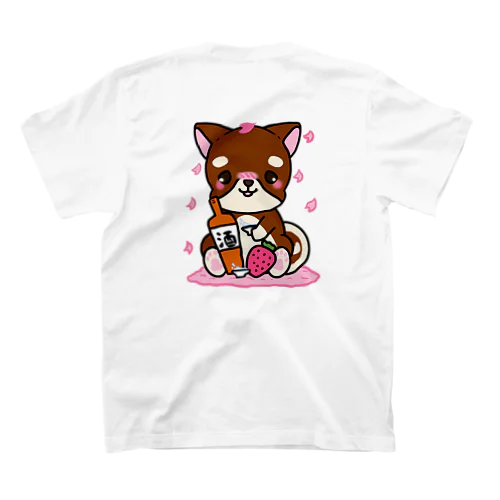 いちご大好き柴犬くん笑Ver.春ほろ酔い Regular Fit T-Shirt